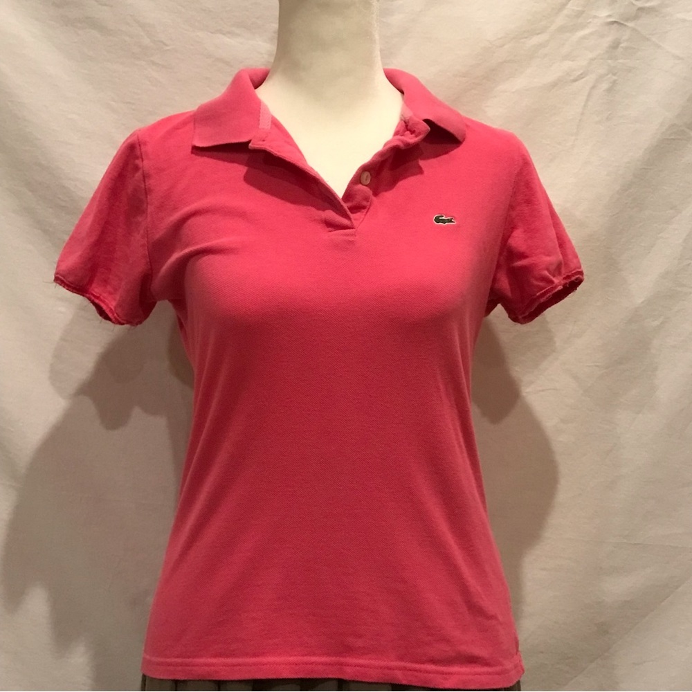Vintage 1990’s reworked Lacoste pink polo. Size 40 (US equivalent 4). GUC